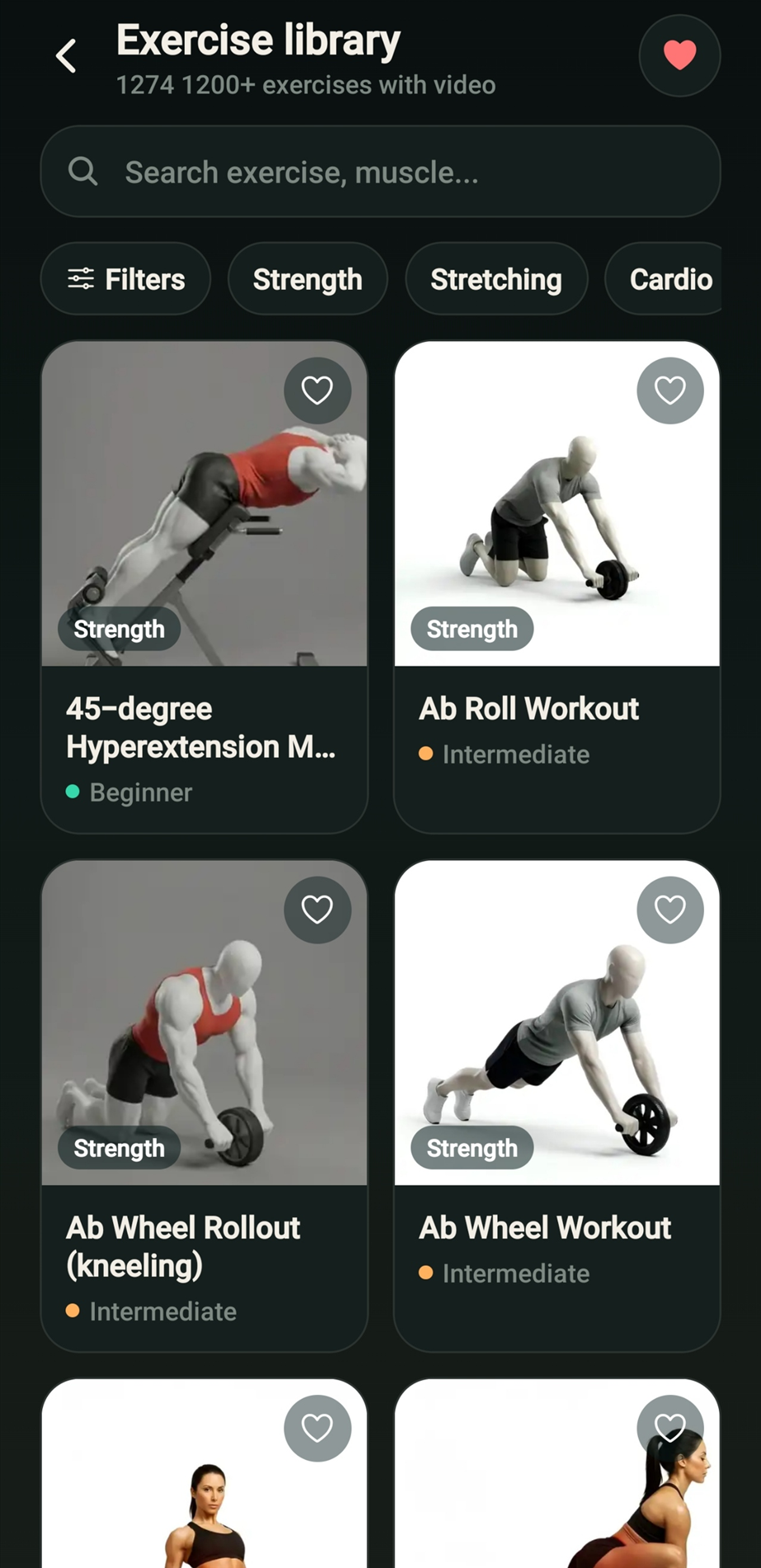 FitCo workout plan screen
